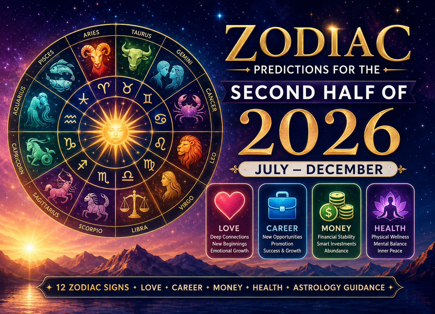 🌌 Zodiac Predictions for the Second Half of 2026 (July–December)