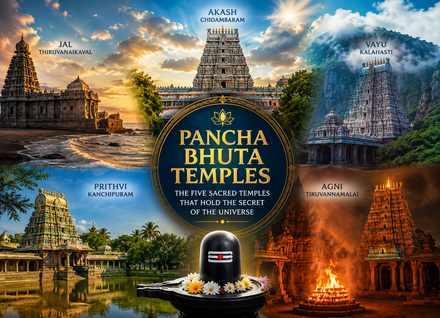 🔥The Five Temples That Control the Universe? The Astonishing Mystery of the Panchabhuta Temples 🌍🔥💧🌬️🌌