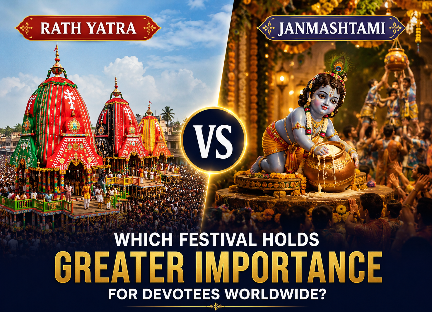 Rath Yatra vs Janmashtami: Which Festival Holds Greater Importance for Devotees Worldwide?