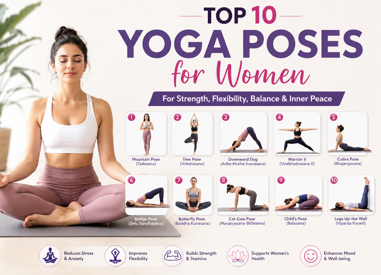 Top 10 Yoga Poses for Women: A Complete Guide to Better Health, Flexibility, and Inner Peace